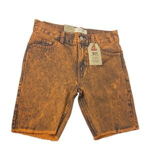 NWT Levi's Big Boys' 511 Slim Cutoff Shorts - Orange Size 12 Regular Waist 26
